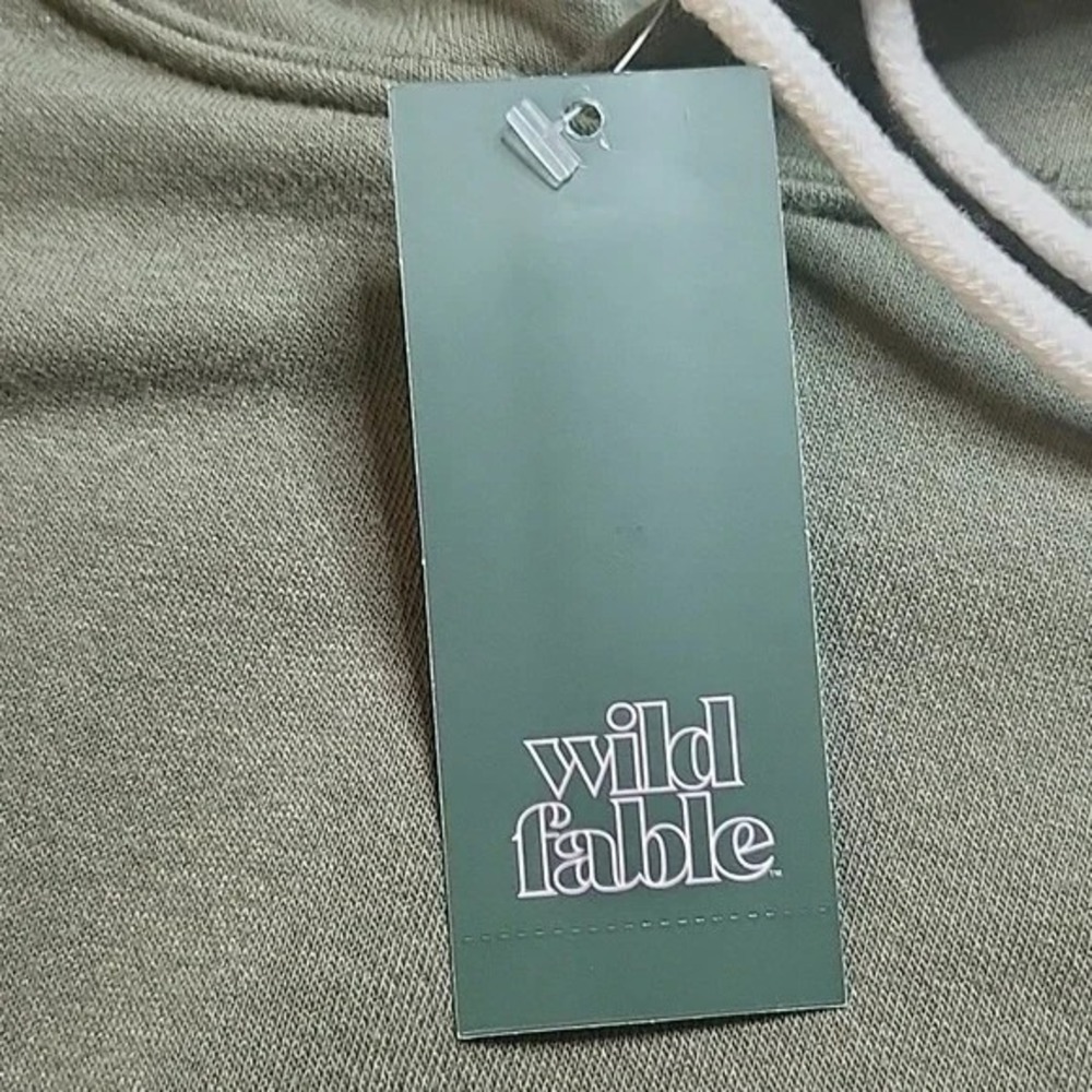 Wild Fable Cropped Hoodie, Olive Green, Womens Size Large, NEW - Picture 3 of 6